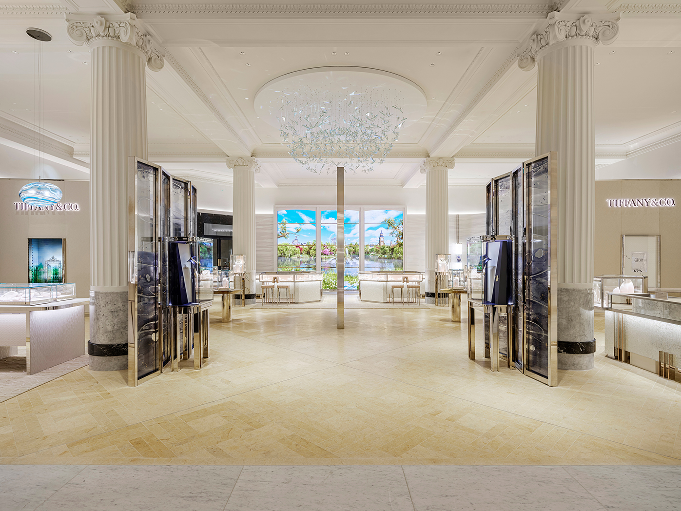 Tiffany Boutique ティファニーブティック スクエアプレート-2枚 イタリア製 ティファニーブティック ビンテージ ケーキスタンド3段